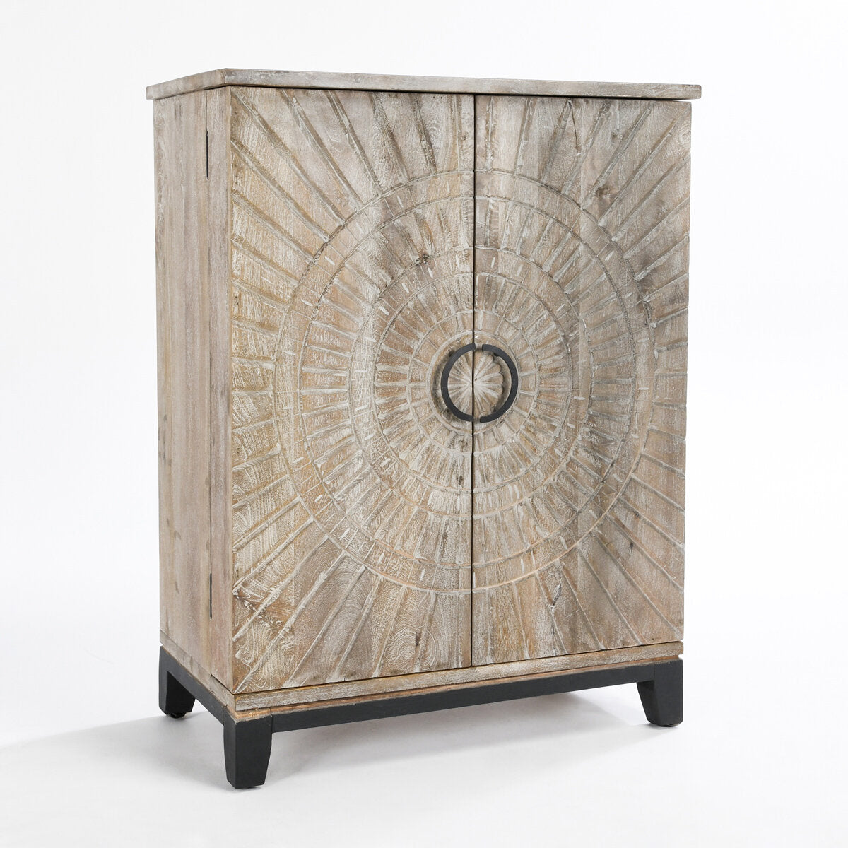 Vulfric Bar Cabinet Distressed Taupe