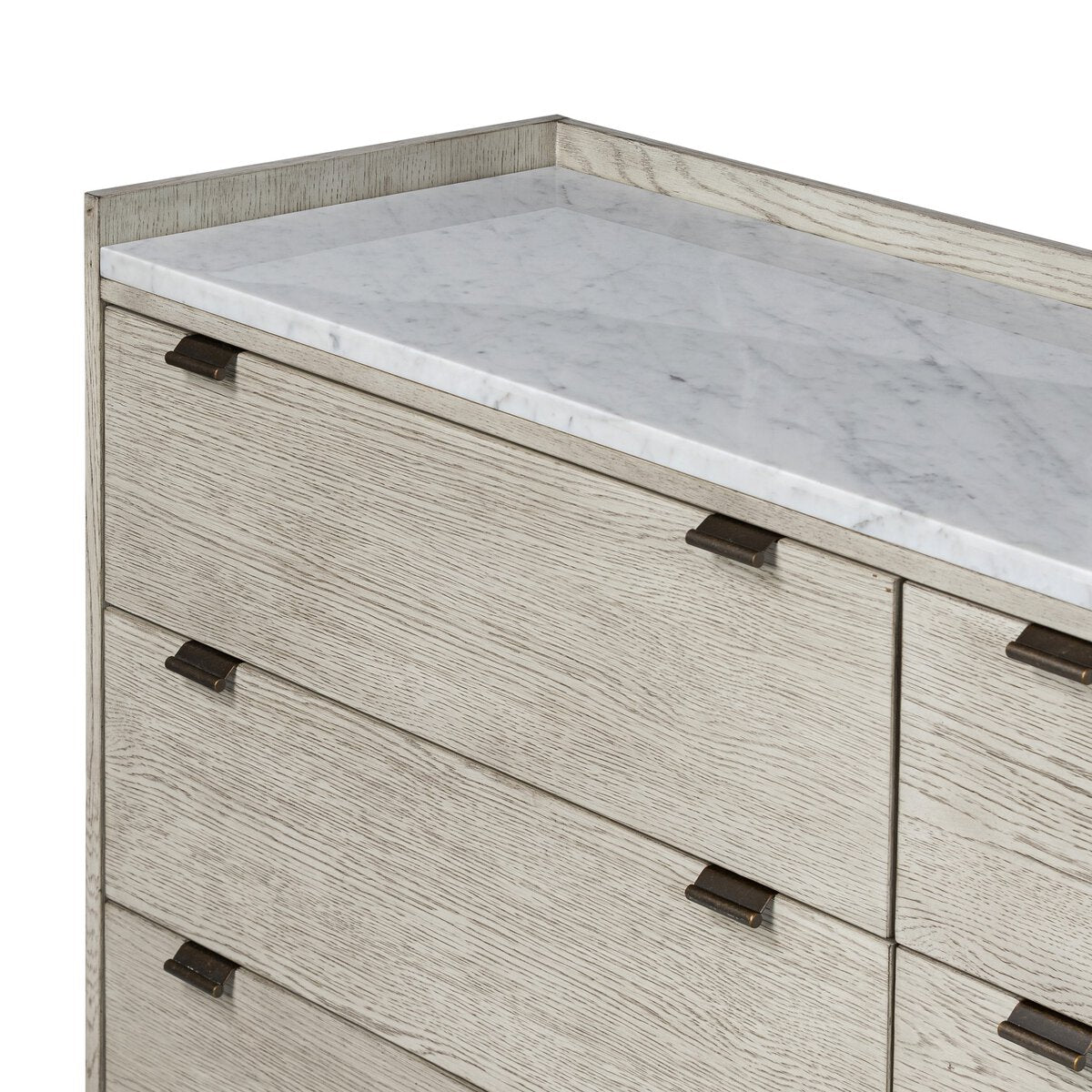 Valdric 6 Drawer Dresser - Vintage White Oak