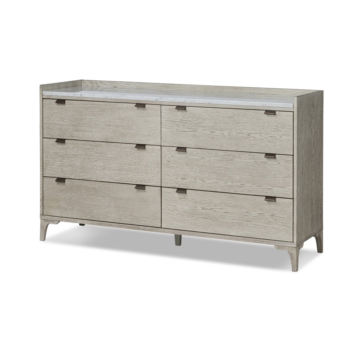 Valdric 6 Drawer Dresser - Vintage White Oak