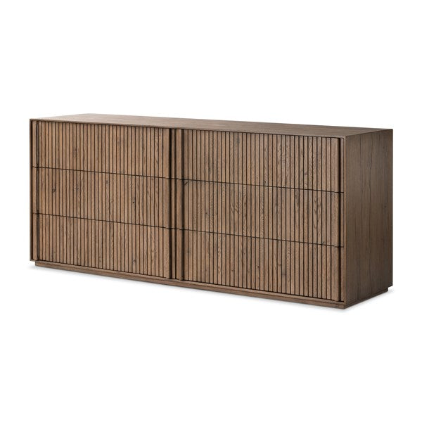Leofwin 6 Drawer Dresser - Rustic Grey