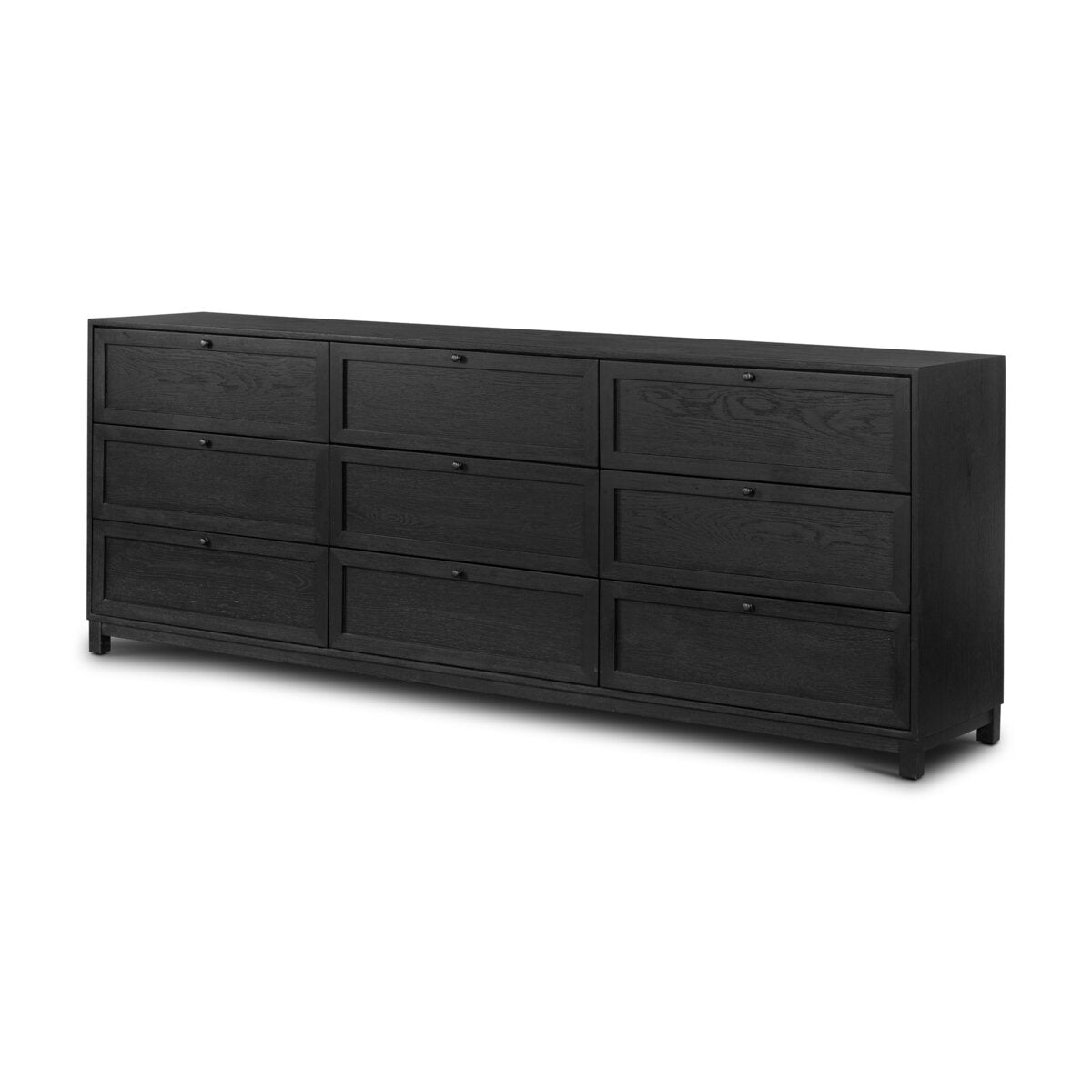 Morwin 9 Drawer Dresser - Drifted Matte Black Veneer