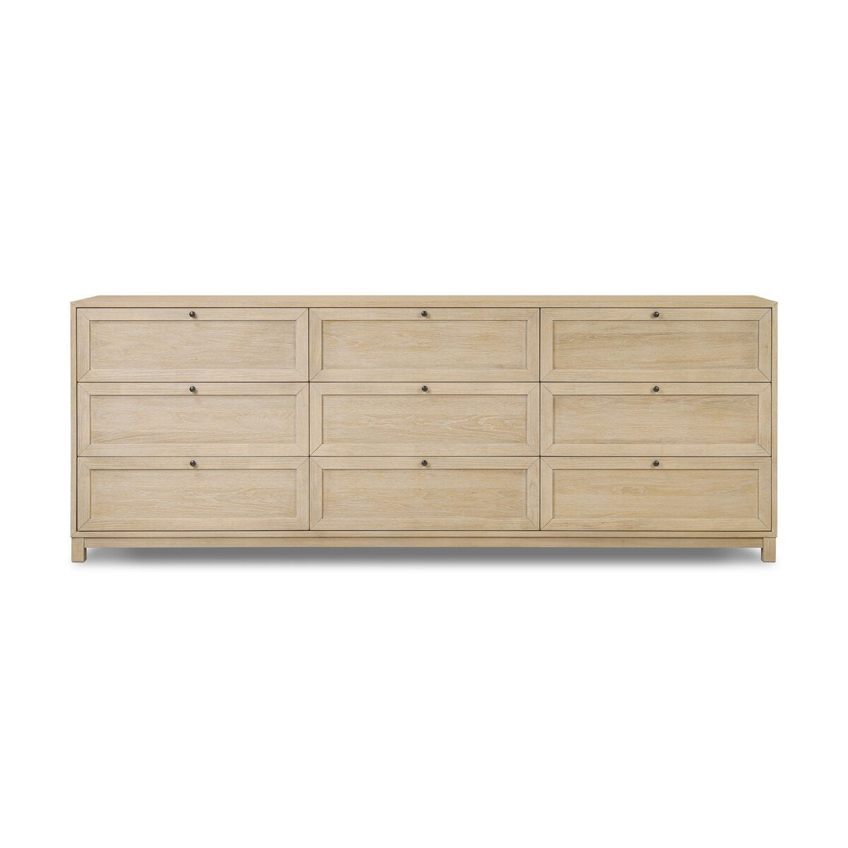 Mordric 9 Drawer Dresser - Bleached Oak Veneer