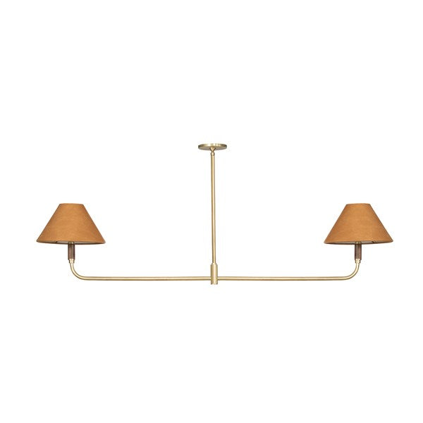 Crispin Linear Double Pendant - Camel Leather