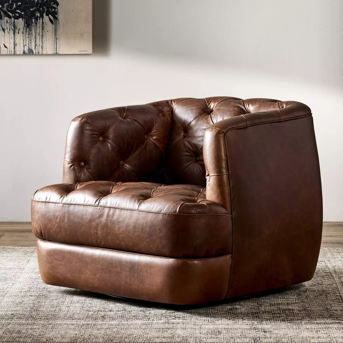 Preston Swivel Chair - Raleigh Cigar