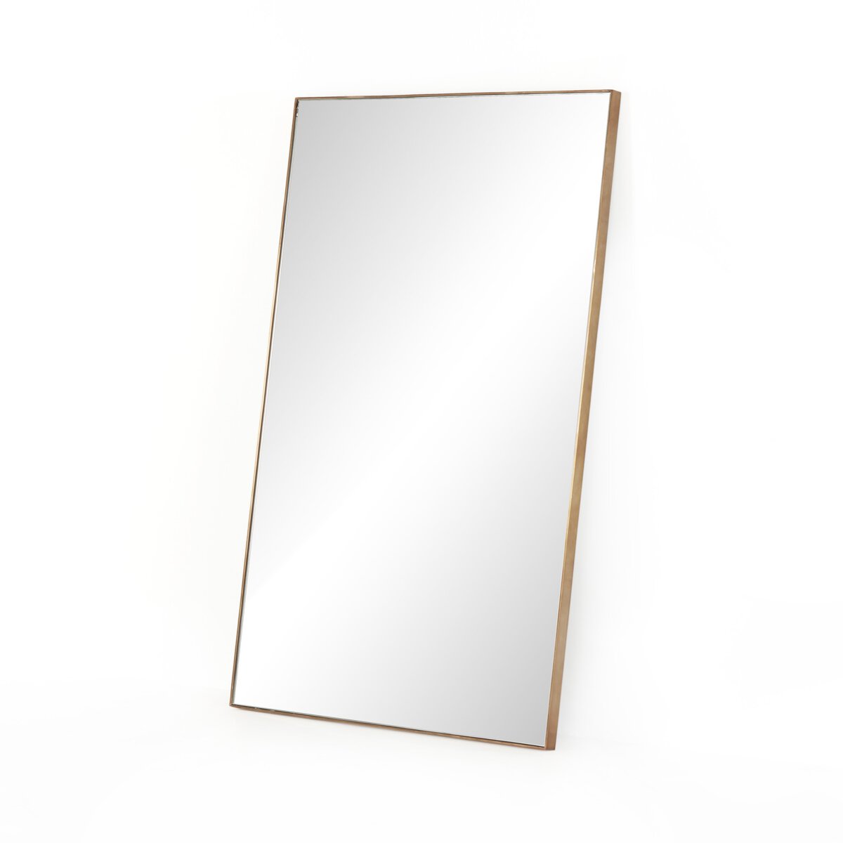 Gideon Rectangle Floor Mirror - Polished Brass