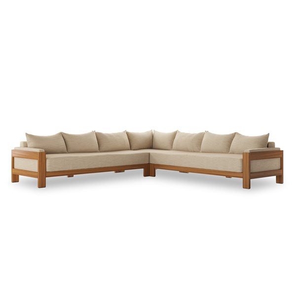 Caelum Outdoor 3Pc Sectional - Casa Cream