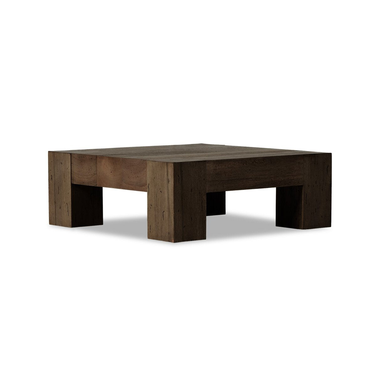 Aethelstan Small Square Coffee Table - Ebony Rustic Wormwood Oak
