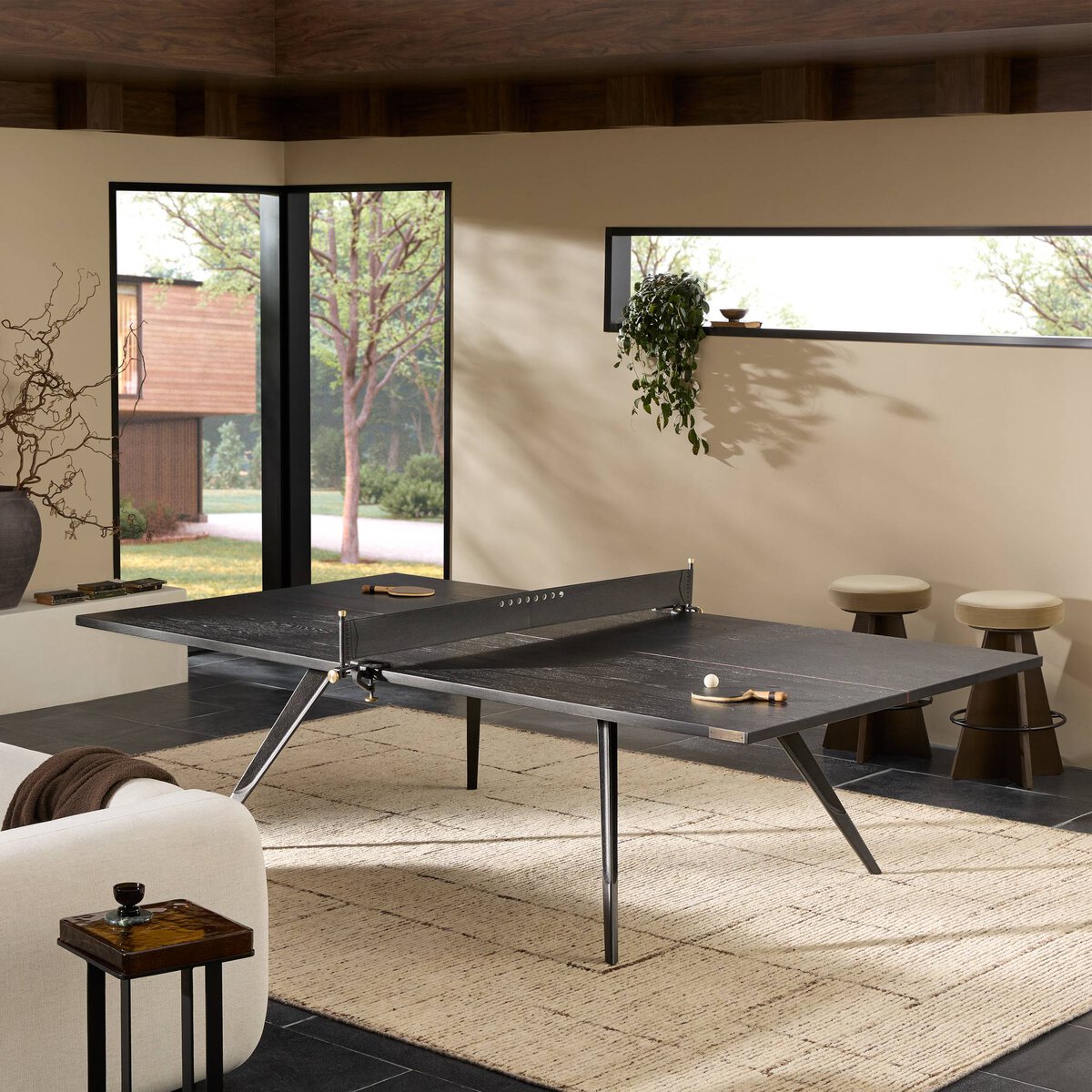 Dunstan Eight Ping Pong Table - Ink Black Leather