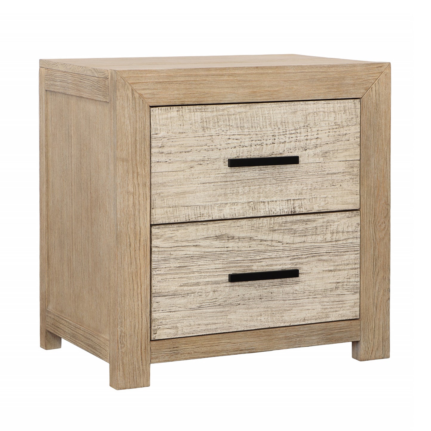 Roderick Double Drawer Nightstand Light Warm Wash
