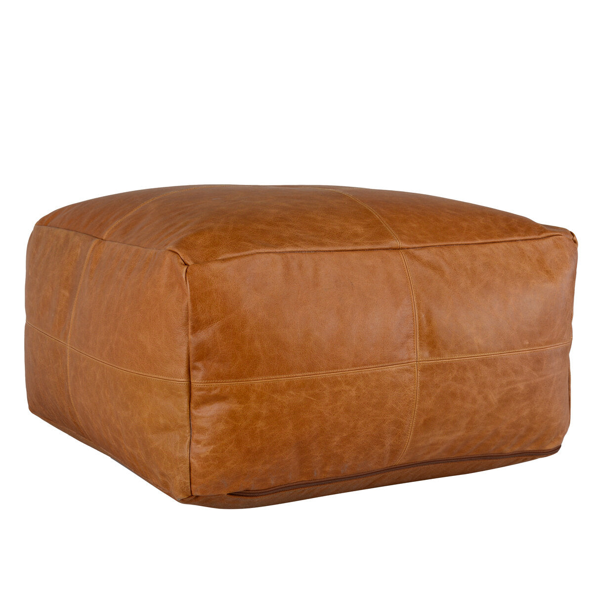 Leofwin Dumont Chestnut Pouf 24x24x12