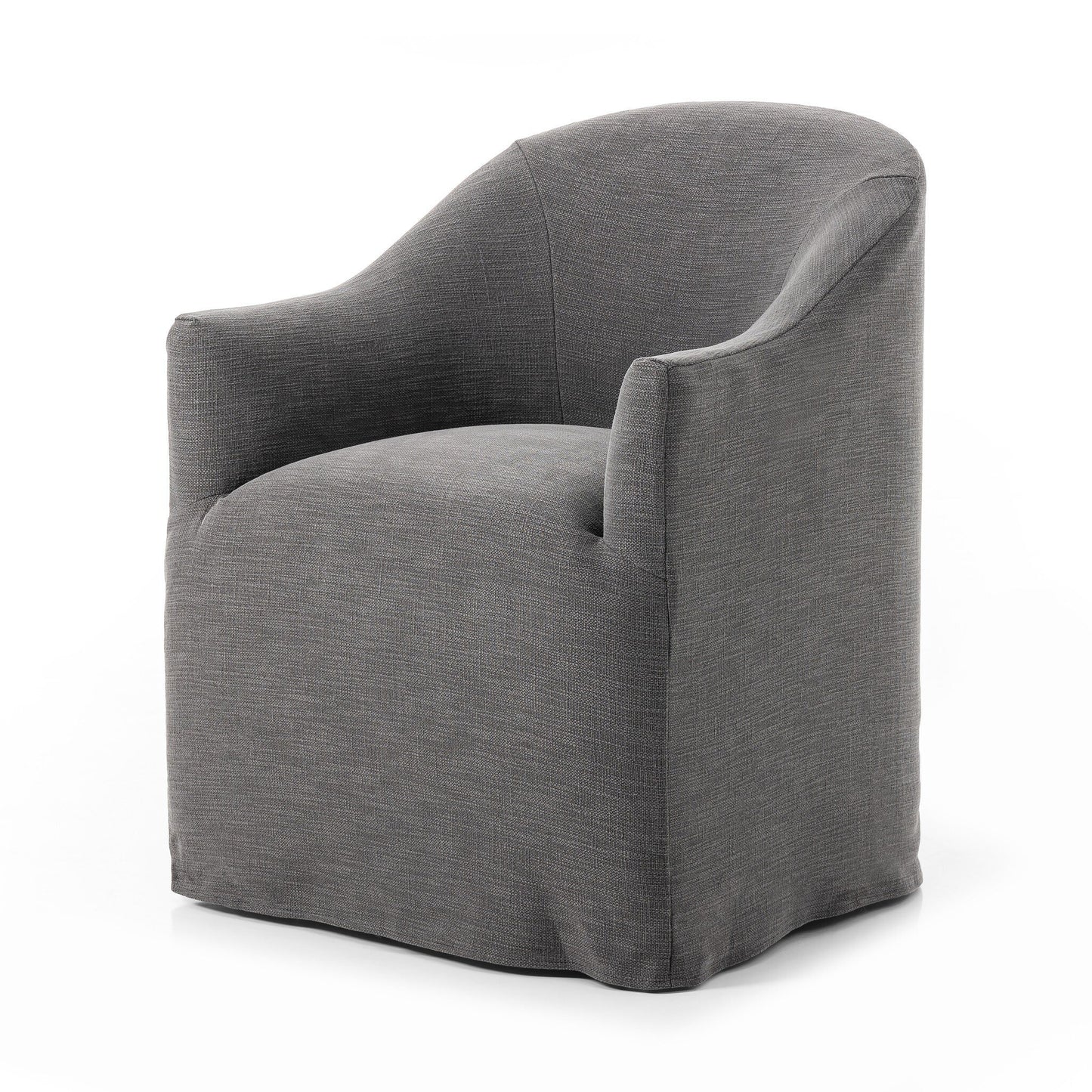 Cerdic Dining Chair With Casters - Heather Twill Stone