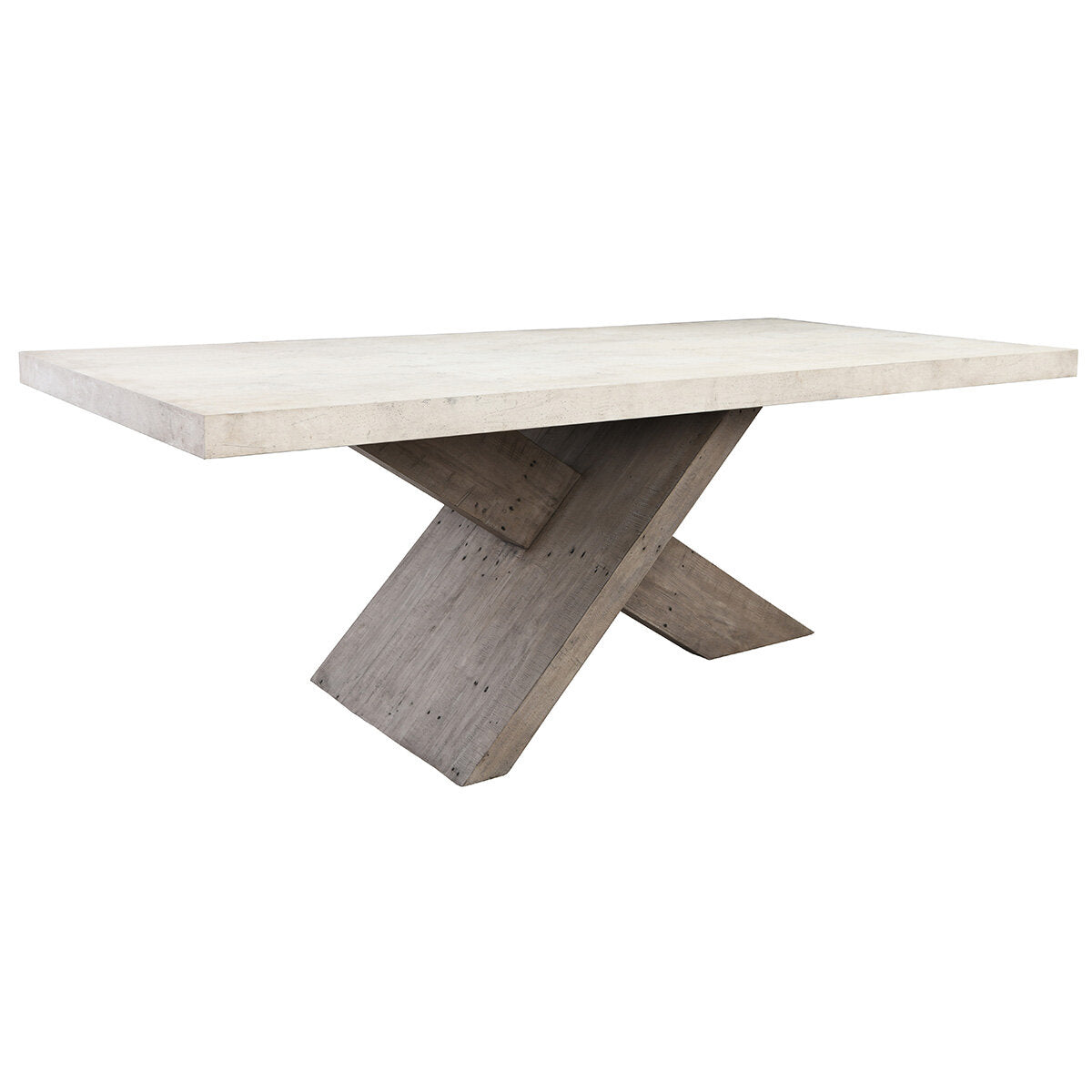 Dunstan 84" Dining Table Antique White/Distressed Gray