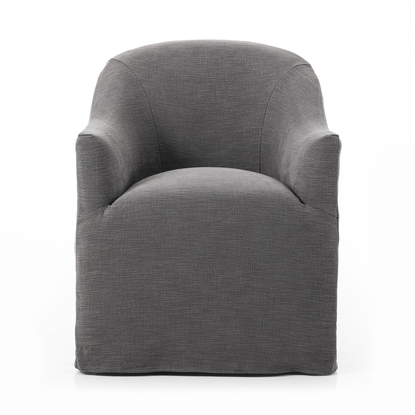 Cerdic Dining Chair With Casters - Heather Twill Stone