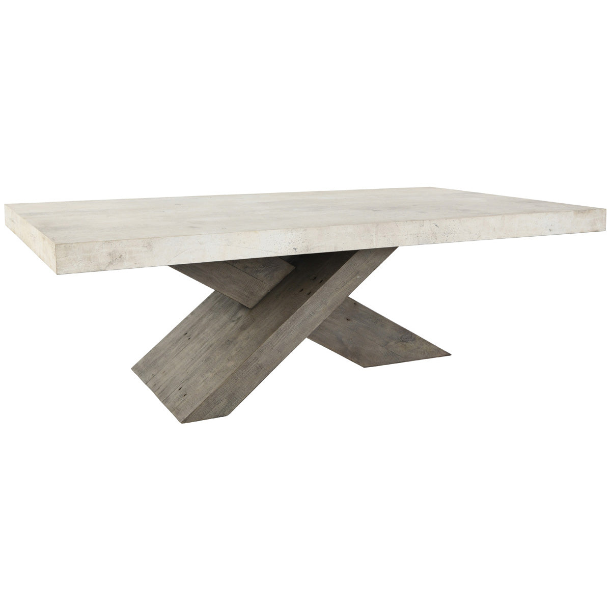 Dunric 54" Coffee Table Antique White/Distressed Brown