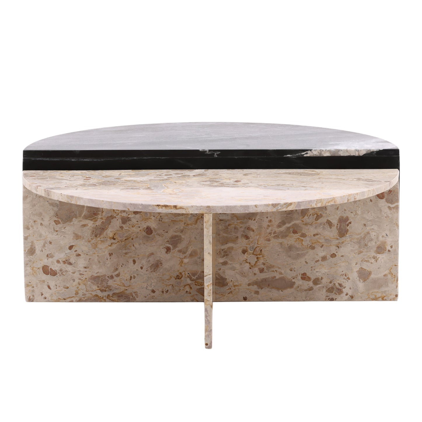 Hadric Coffee Table Set of 2 Black Cream