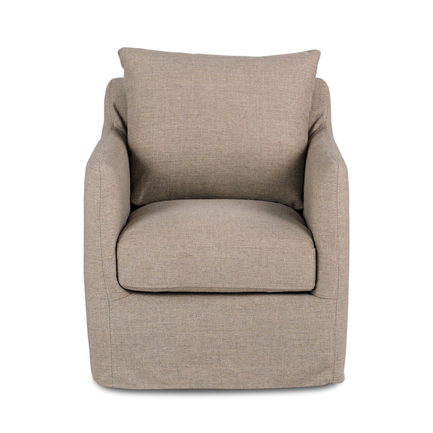 Baldric Slipcover Swivel Chair - Cambric Ivory