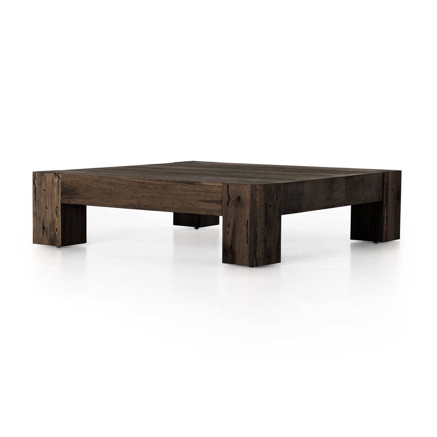 Aethelstan Small Square Coffee Table - Ebony Rustic Wormwood Oak