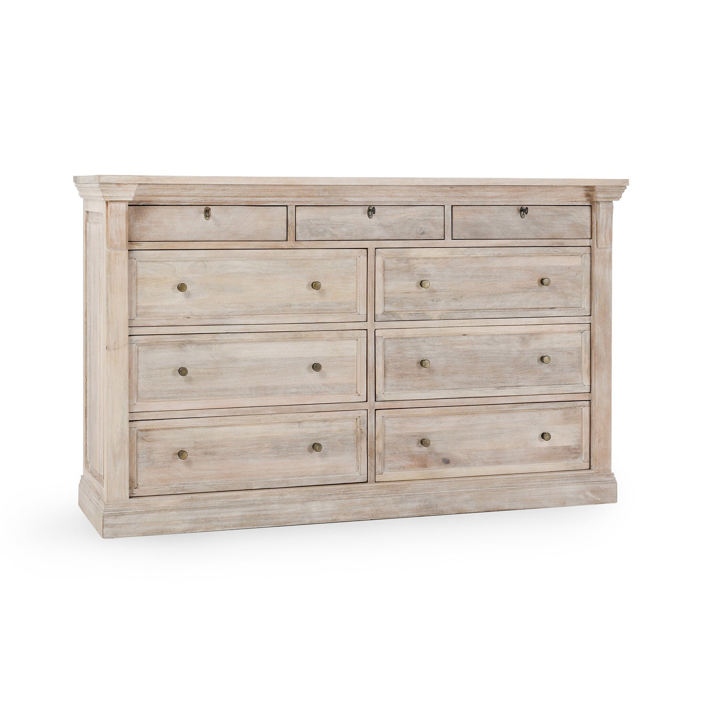 Aldwin 9 Drawer Dresser Natural Cream Wash