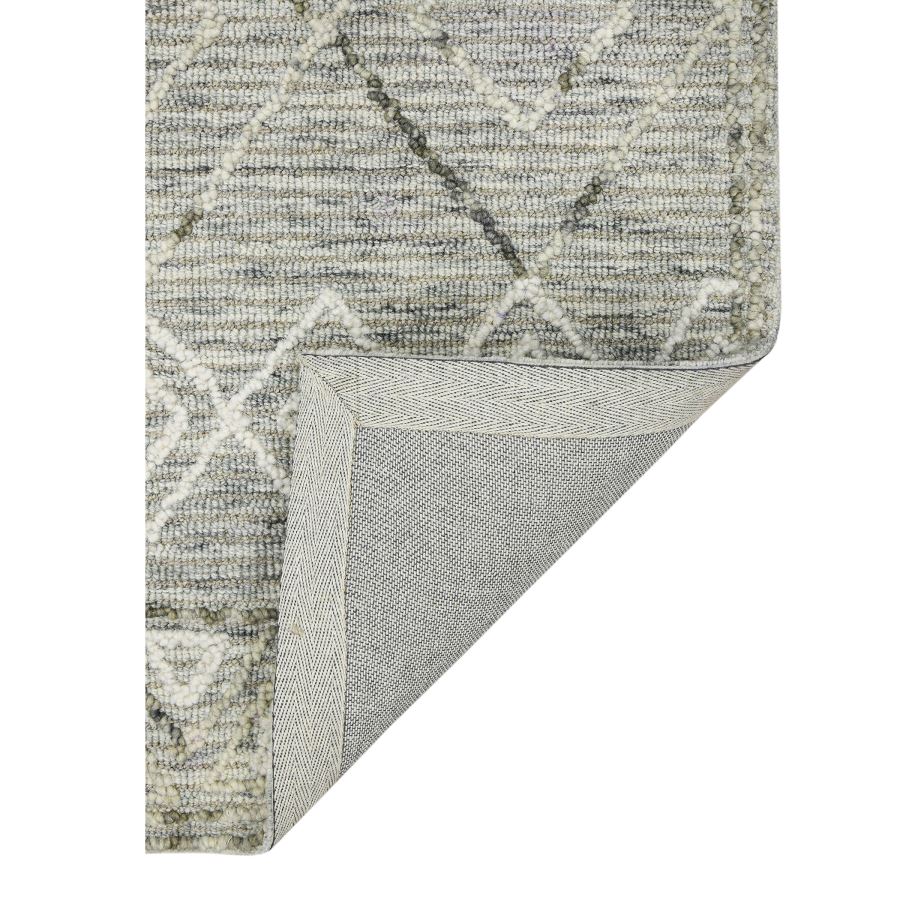 Baldric Parsall Light Gray Hand-Hooked Wool Area Rug 9'x13'