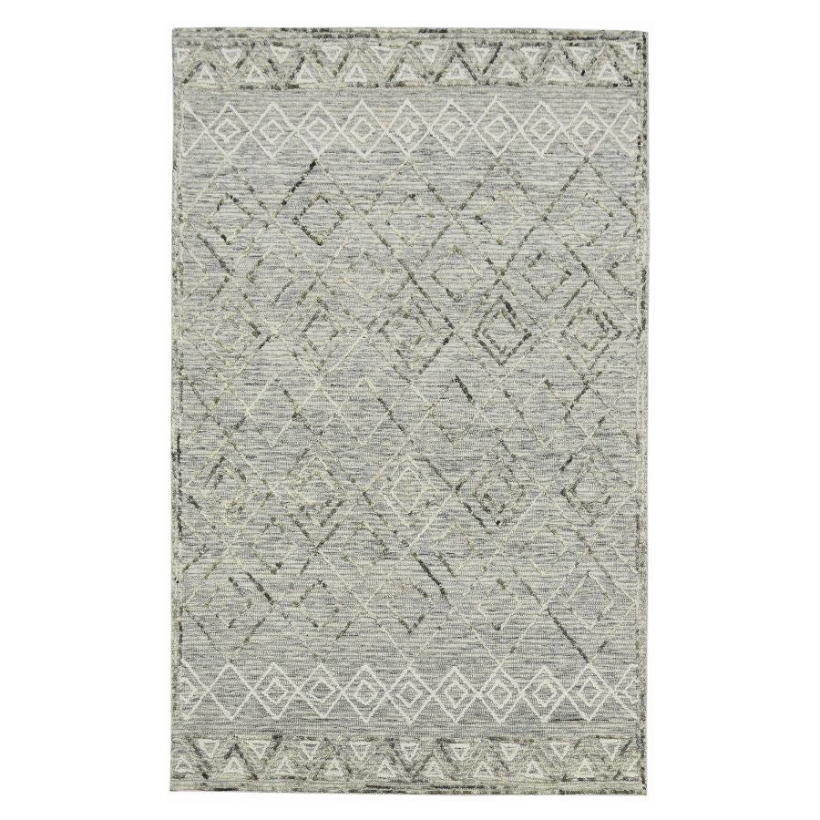 Baldric Parsall Light Gray Hand-Hooked Wool Area Rug 9'x13'