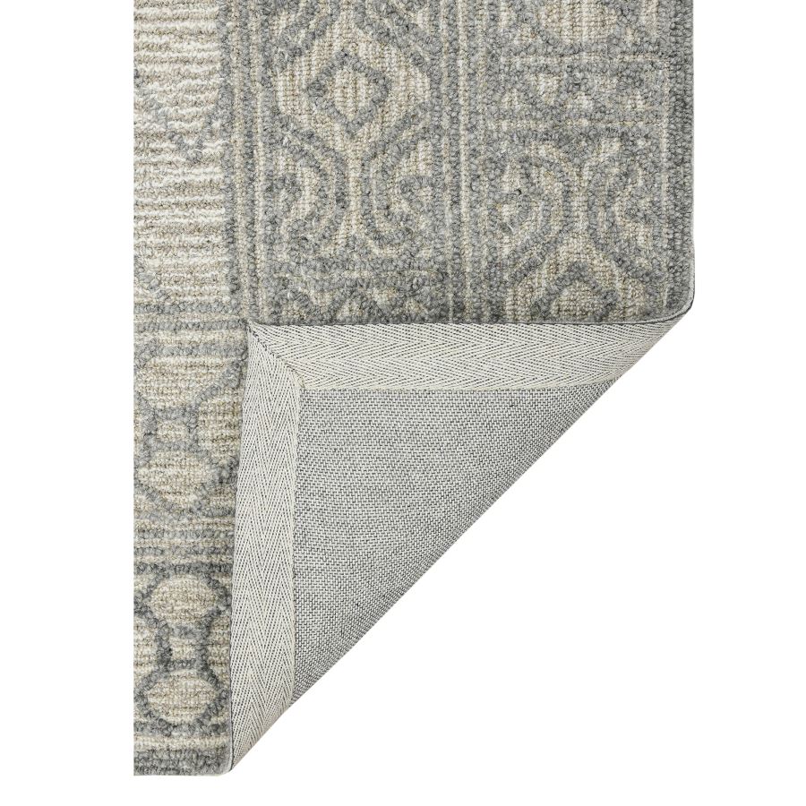 Beornric Wishek Gray Hand-Hooked Wool Area Rug 9'x13'