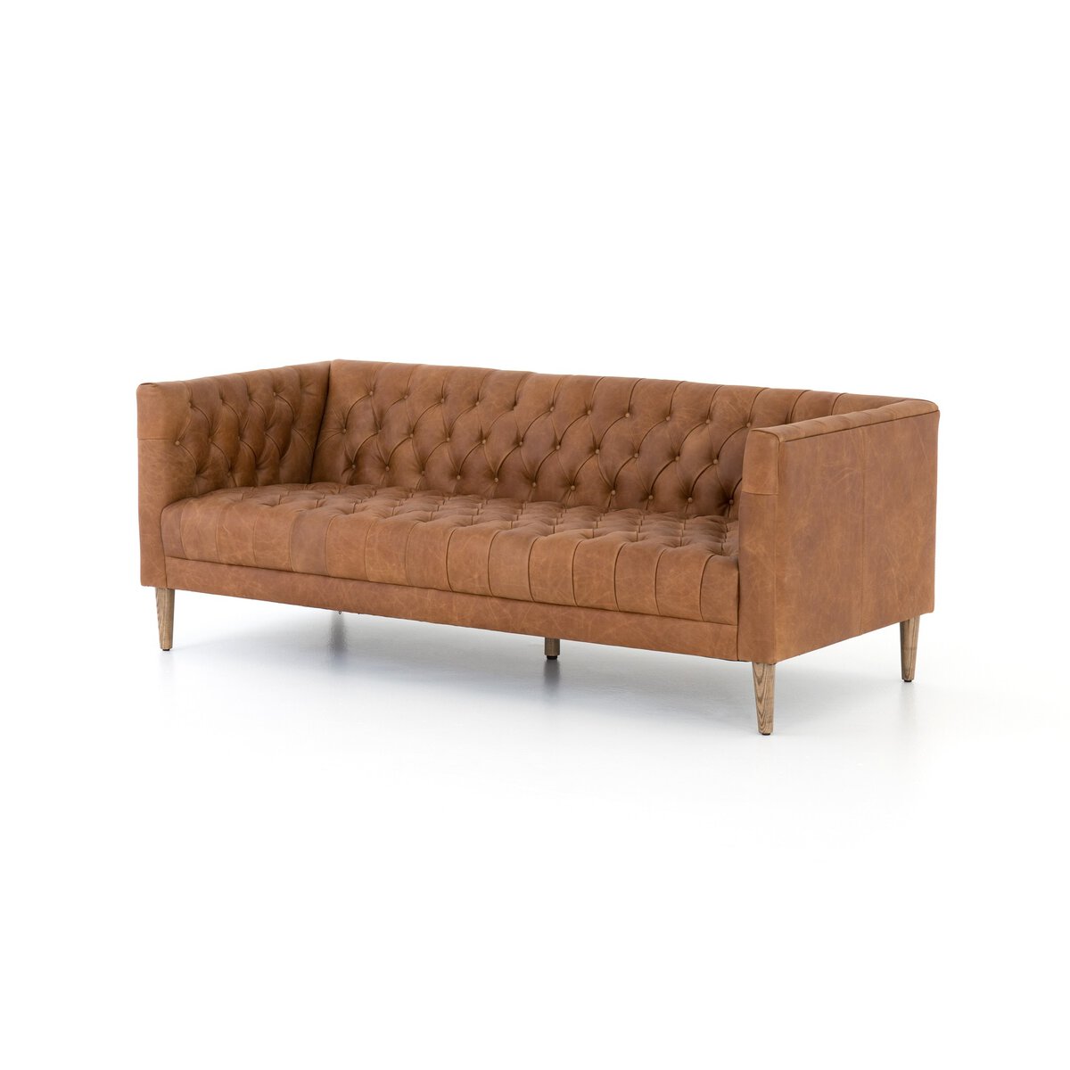 Wulfstan Leather Sofa - Natural Washed Camel