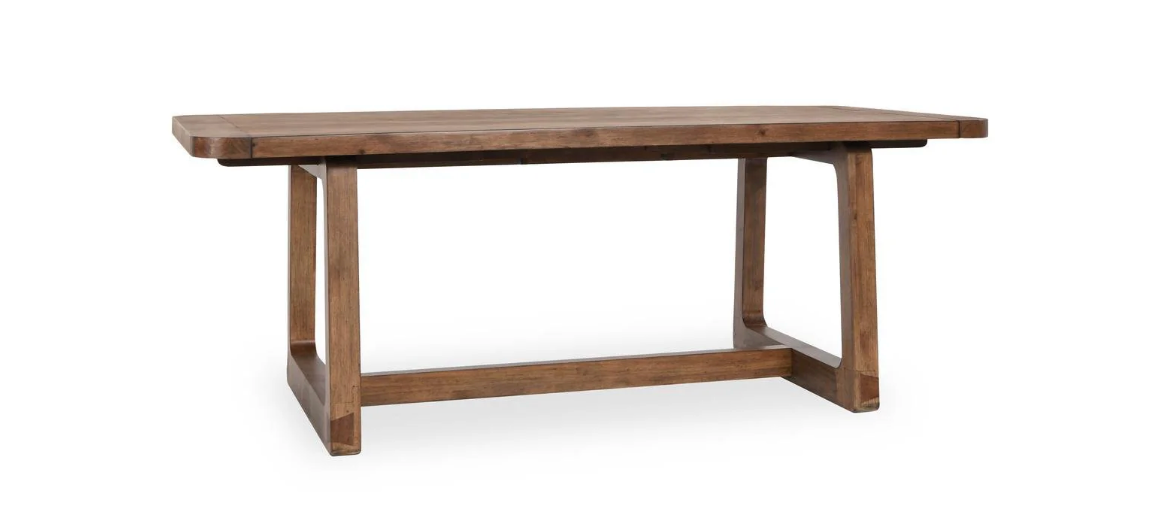 Leofric 80-110" Extendable Dining Table Smoke Brown