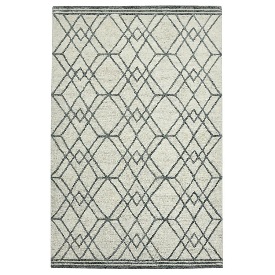 Valdric Duncan Ivory Hand-Hooked Wool Area Rug 9'x13'