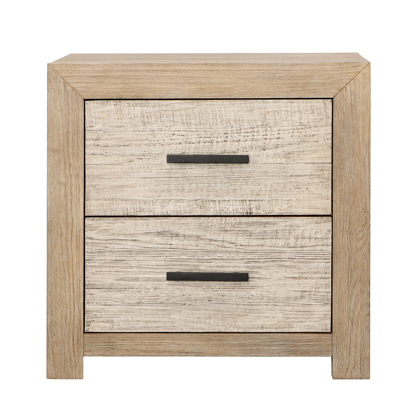 Roderick Double Drawer Nightstand Light Warm Wash