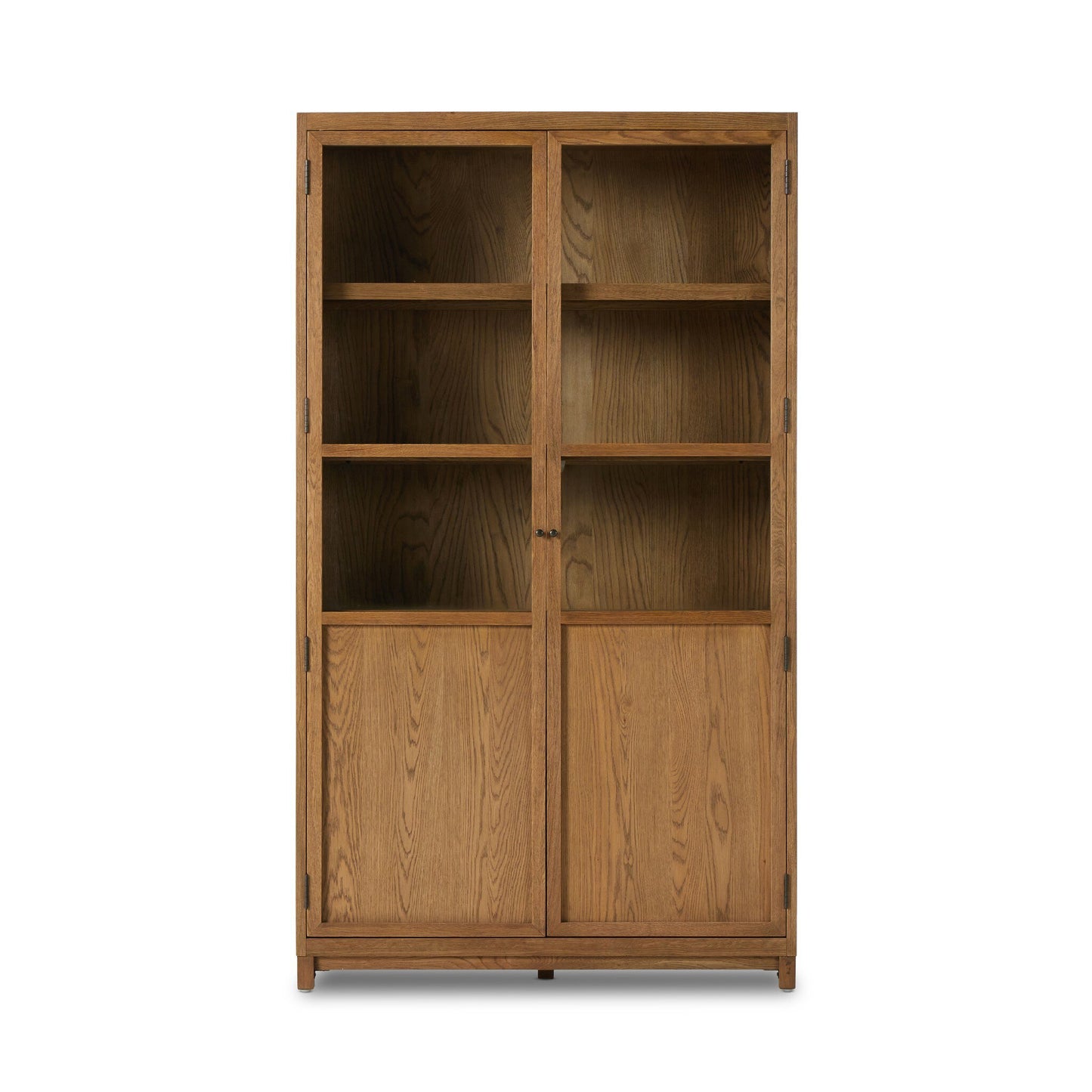 Magnus Panel and Glass Door Cabinet - Drifted Matte Black
