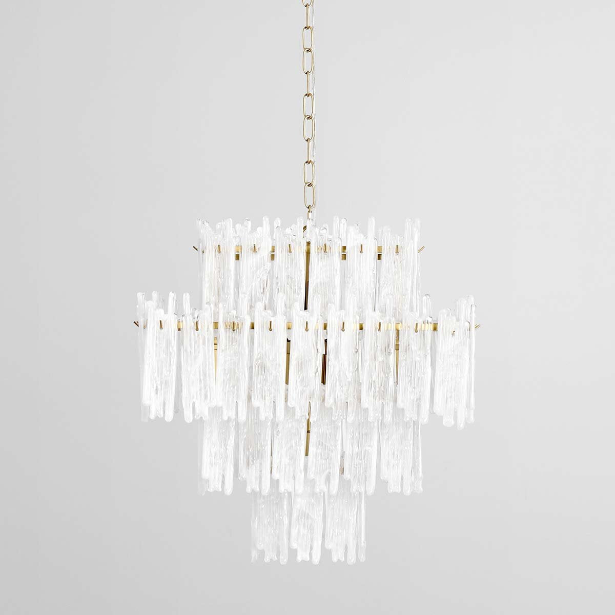 Edmund Chandelier Square Clear/White